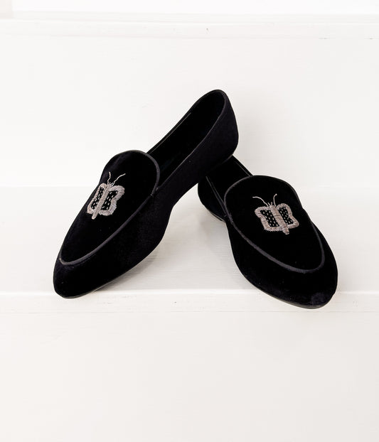 Baleriny Butterfly Velvet w kolorze czarnym