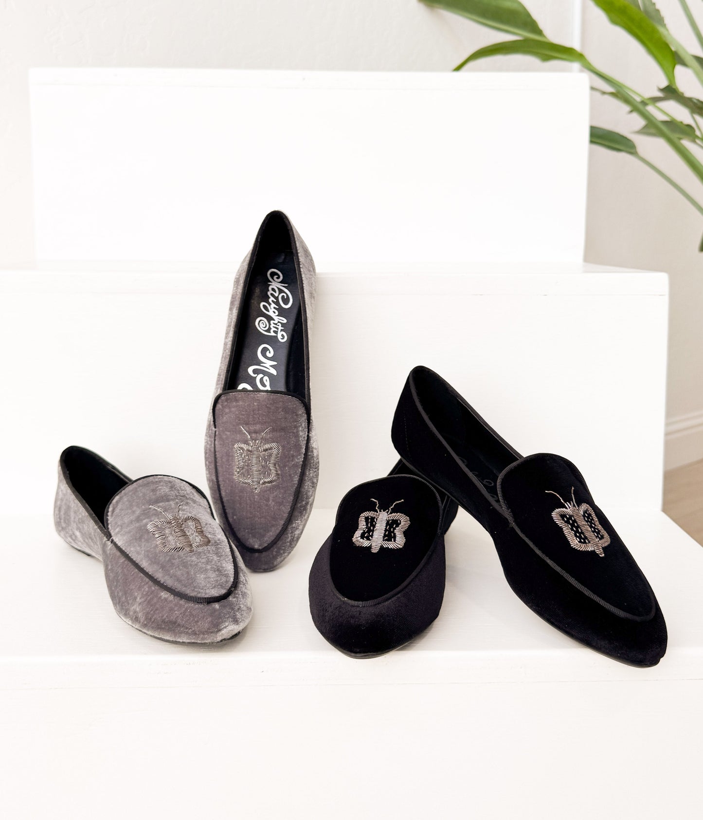 Baleriny Butterfly Velvet w kolorze czarnym