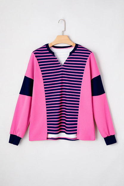Luźna bluzka Haven Stripe z długim rękawem