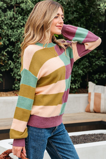 Sweter casualowy Isabelle z prążkowanym wykończeniem
