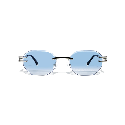 Carter Bleu Metal Frameless Sunglasses
