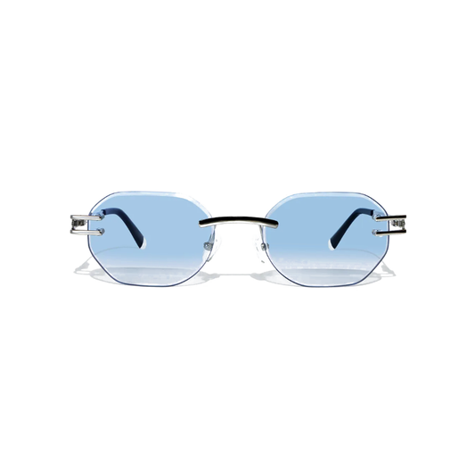 Carter Bleu Metal Frameless Sunglasses