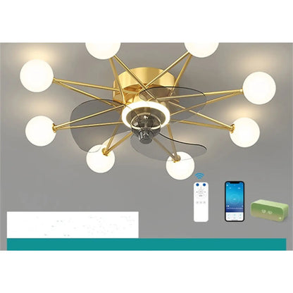Takfläkt med ljus modern design för vardagsrum och matsal