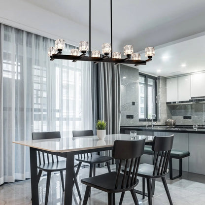 Kristallkrona för vardagsrum med modern kristalldesign och 10-ljuskrona