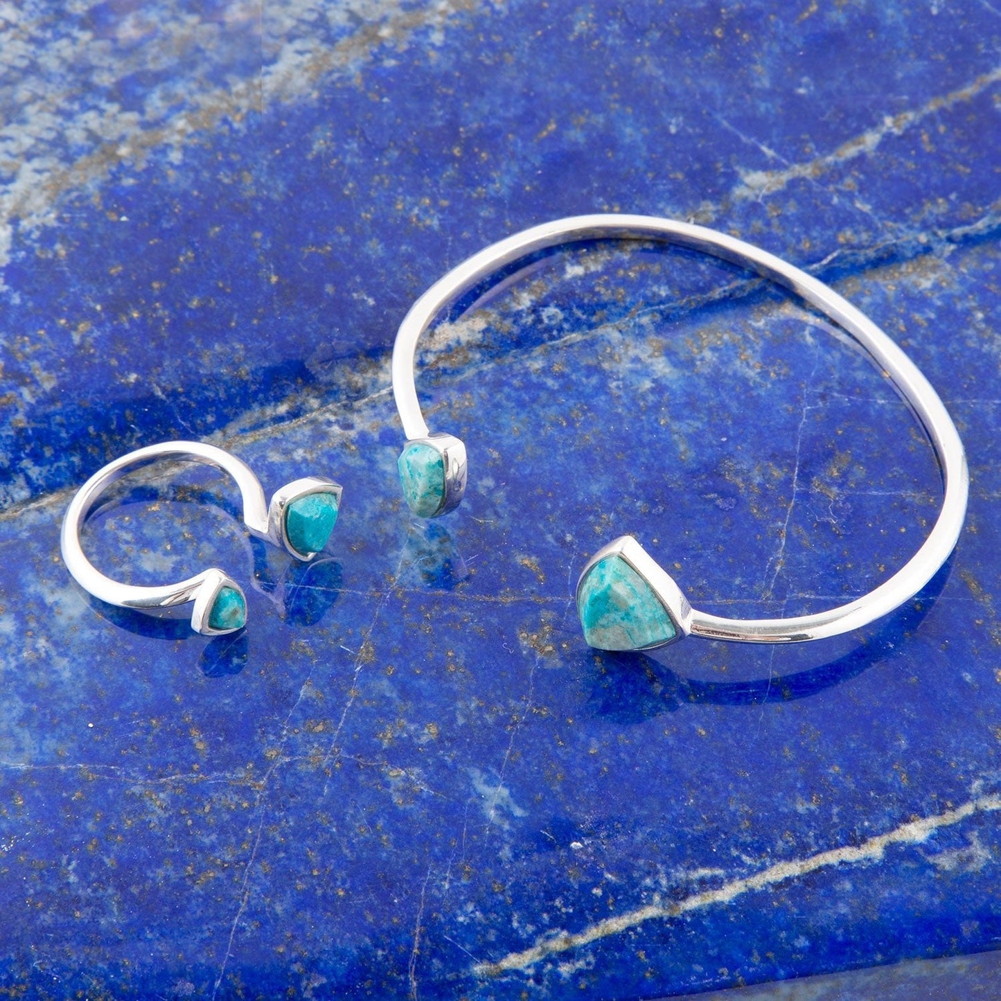 Bracciale a polsino aperto in crisocolla