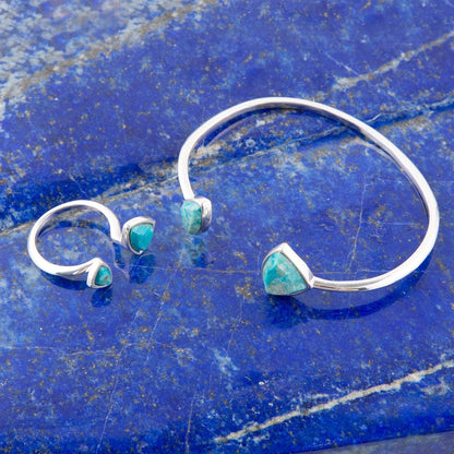 Bracciale a polsino aperto in crisocolla
