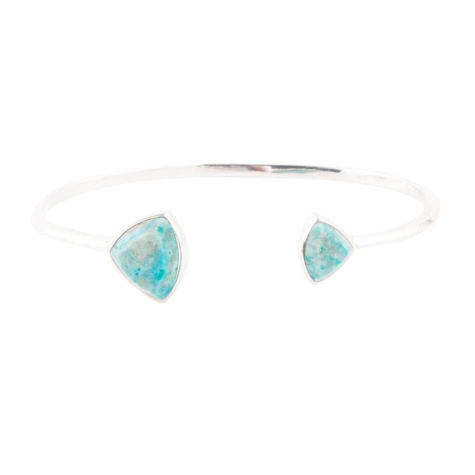 Bracciale a polsino aperto in crisocolla