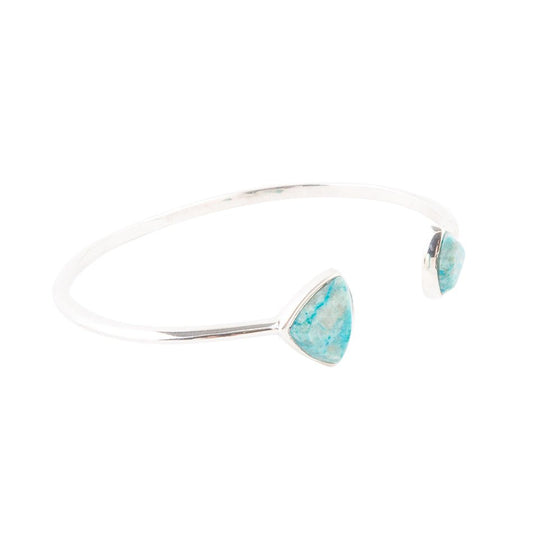 Bransoletka typu open cuff z chryzokolą