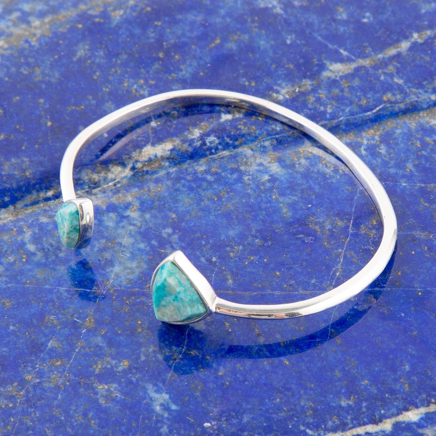 Bracciale a polsino aperto in crisocolla