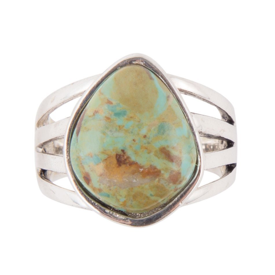 Anello elegante in argento sterling con turchese blu
