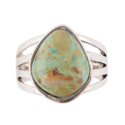 Anello elegante in argento sterling con turchese blu