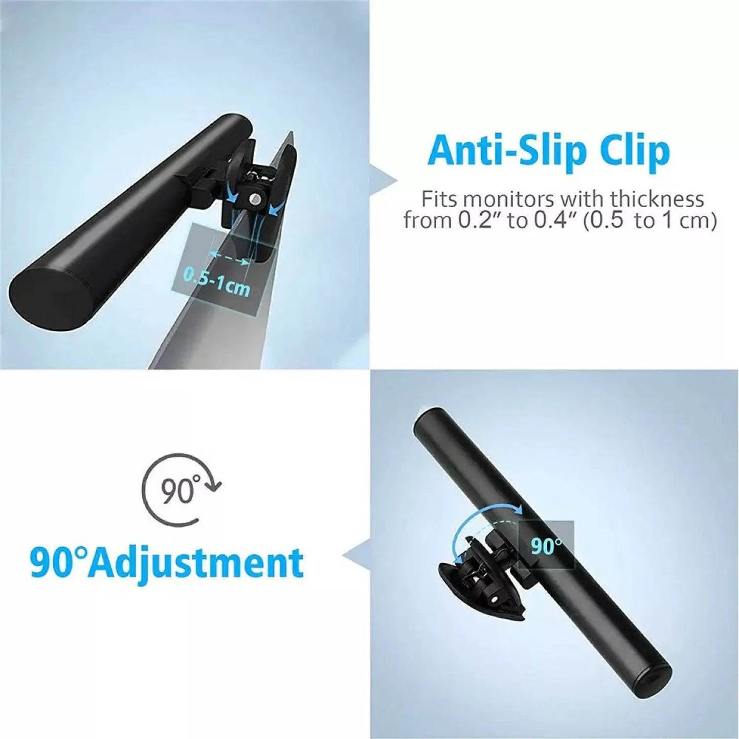 Clip-On skärmljusramp med USB-strömförsörjning och 3 färglägen