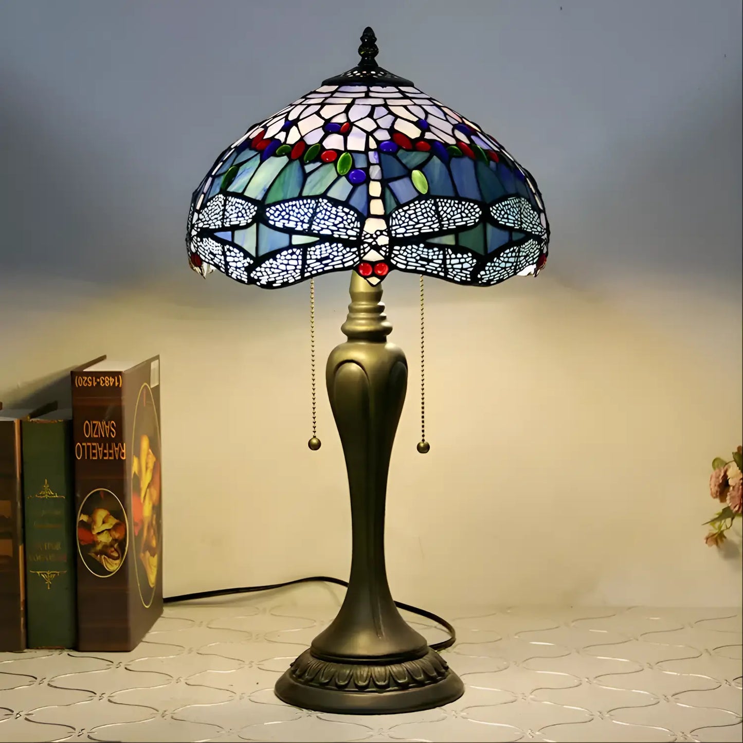 Färgglad trollslända Tiffany-lampa original