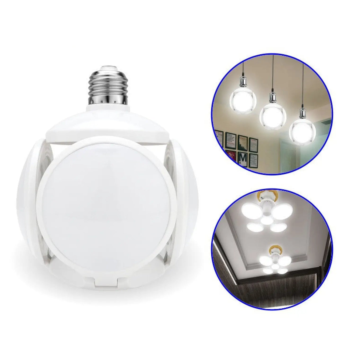 Kompakt hopfällbar bollampa med fotbollsform och LED-glöd
