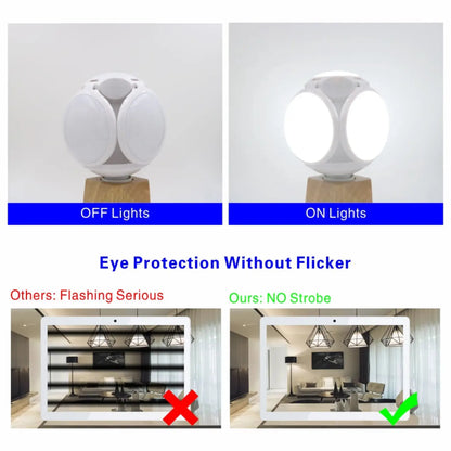 Kompakt hopfällbar bollampa med fotbollsform och LED-glöd