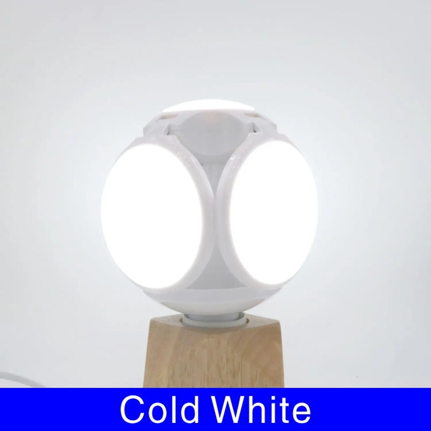 Kompakt hopfällbar bollampa med fotbollsform och LED-glöd