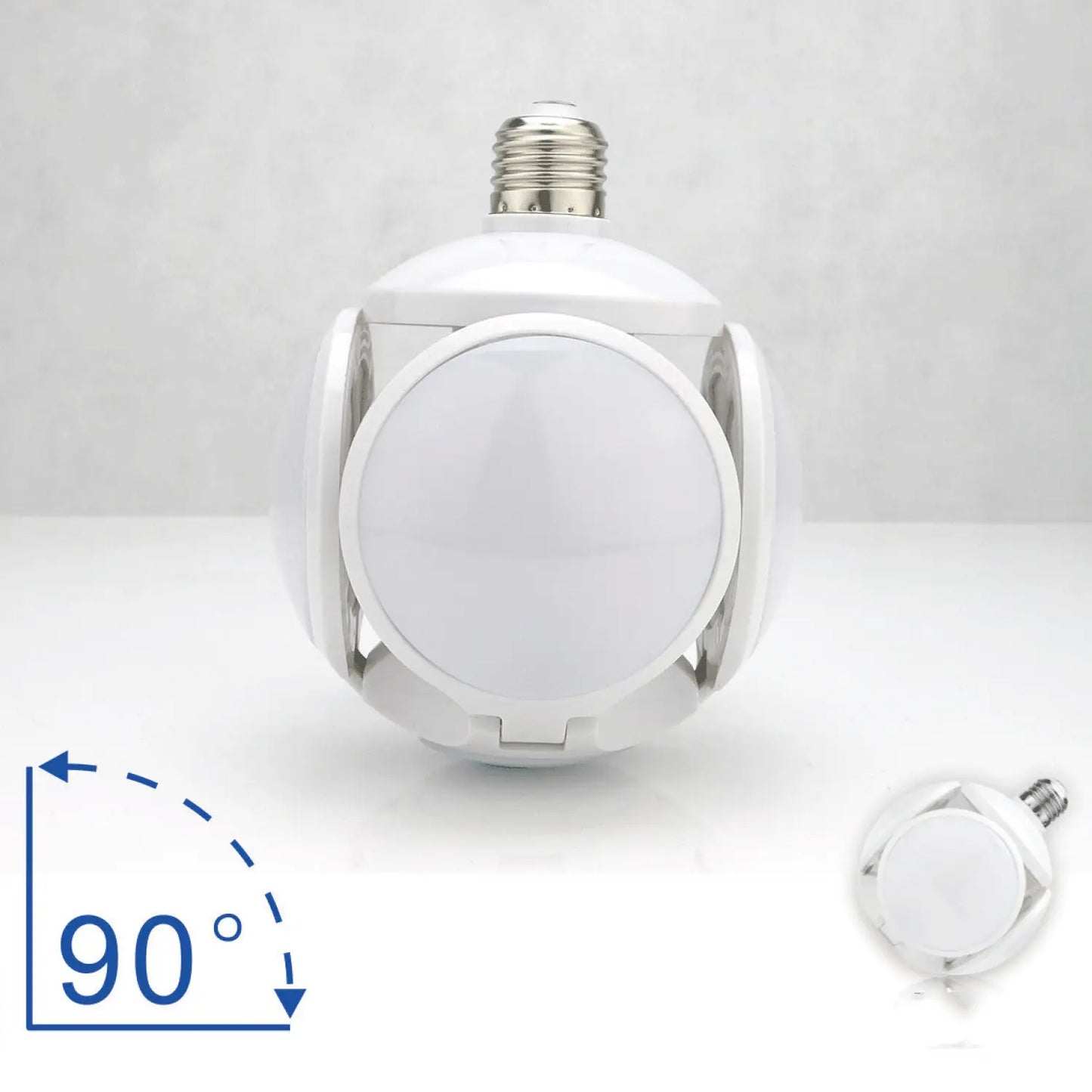 Kompakt hopfällbar bollampa med fotbollsform och LED-glöd