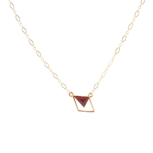 Collana a triangolo in corindone e bronzo