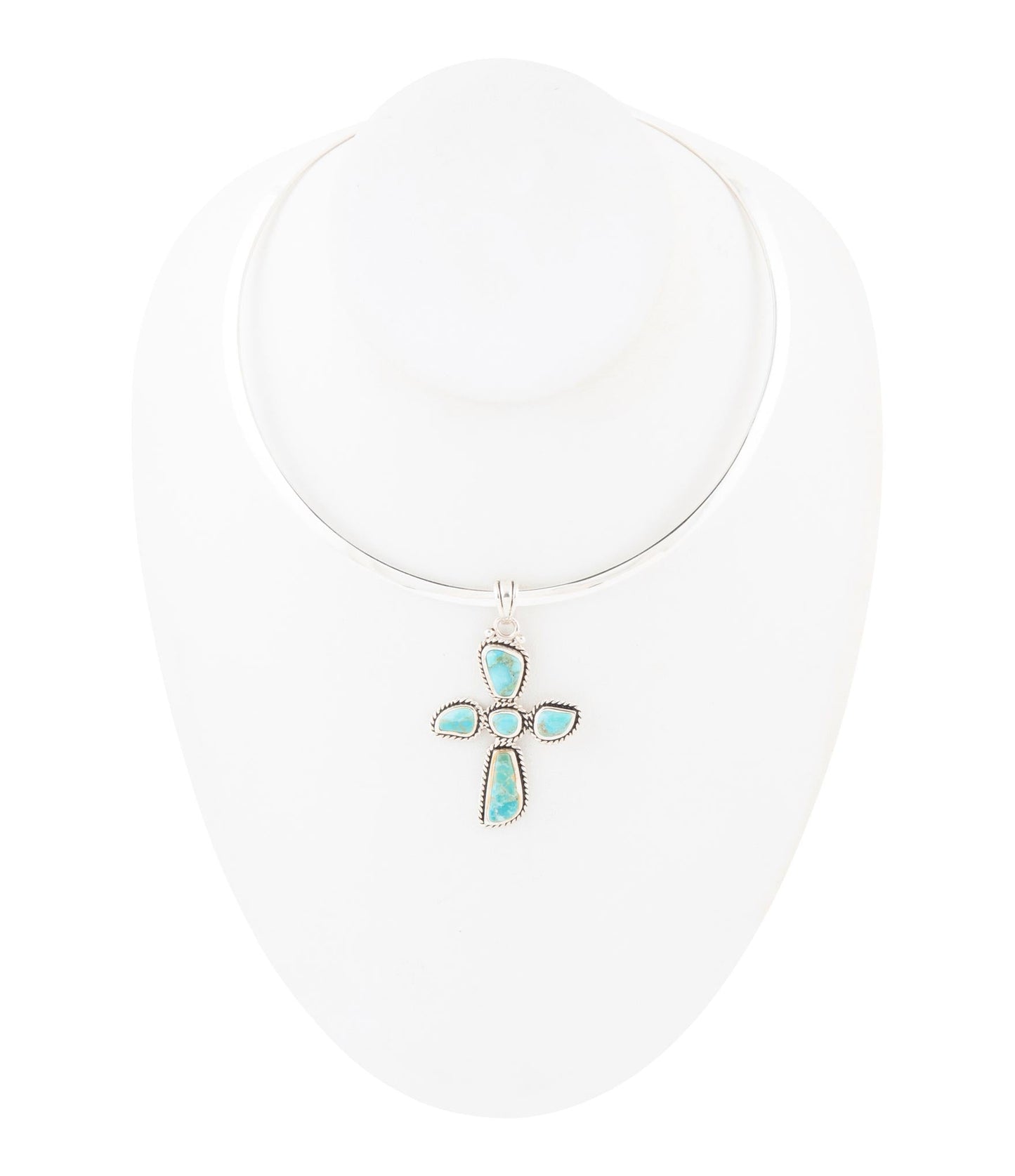 Ciondolo a croce e collana in argento sterling