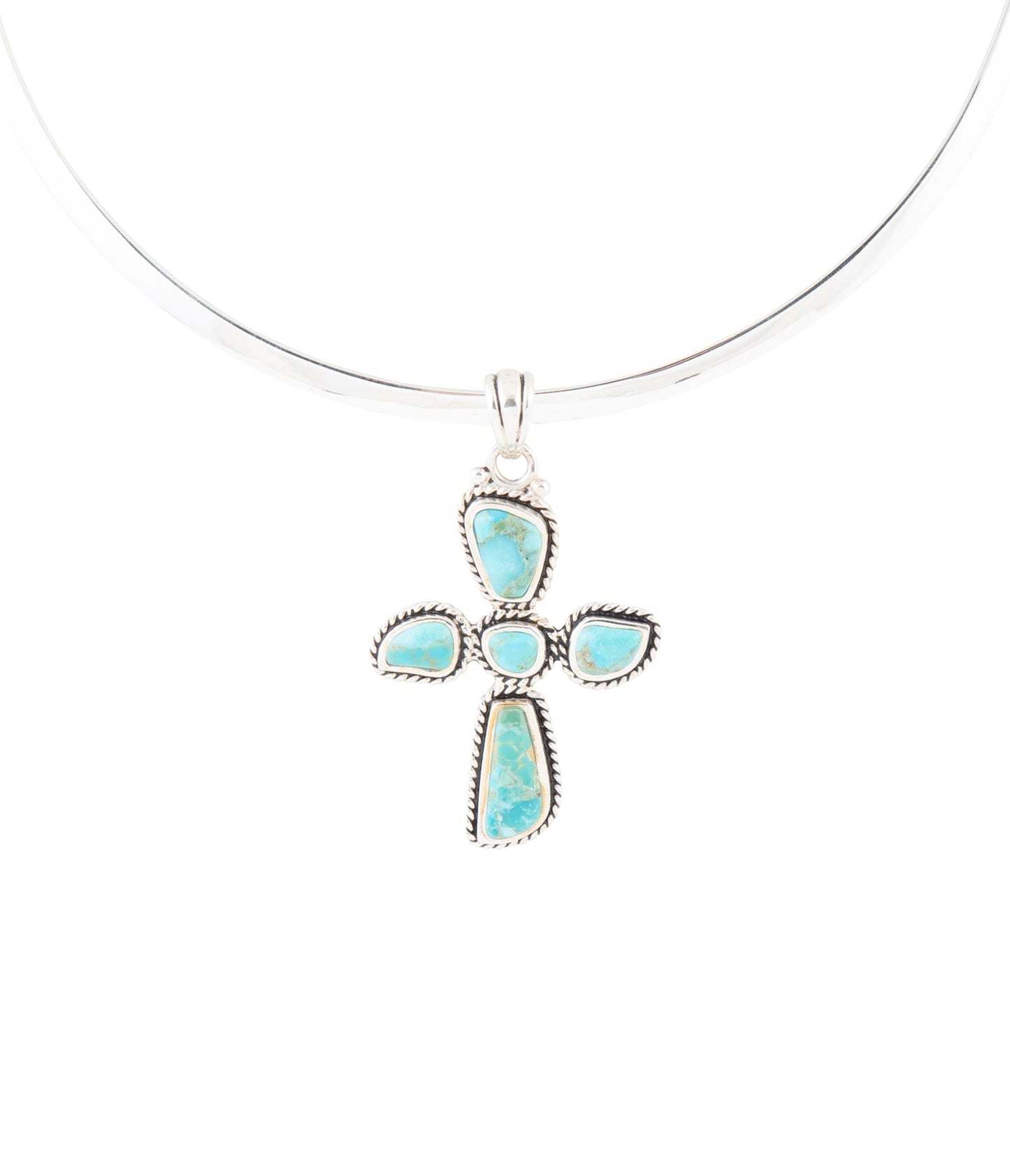 Ciondolo a croce e collana in argento sterling