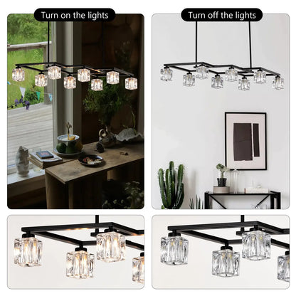 Kristallkrona för matsal med 8-ljus för modern lantlig design