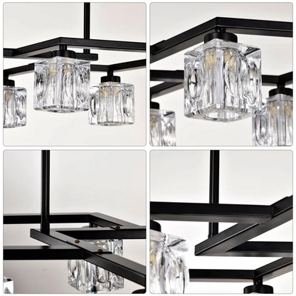 Kristallkrona för matsal med 8-ljus för modern lantlig design