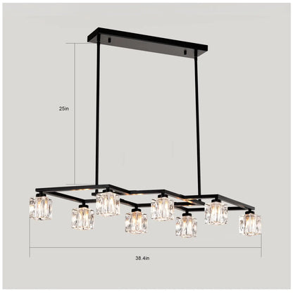 Kristallkrona för matsal med 8-ljus för modern lantlig design