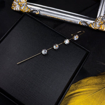 Kolczyk na ucho Crystal Row Ear Crawler Hook