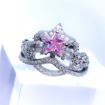 Stella - Gwiezdna tiara pierścionek