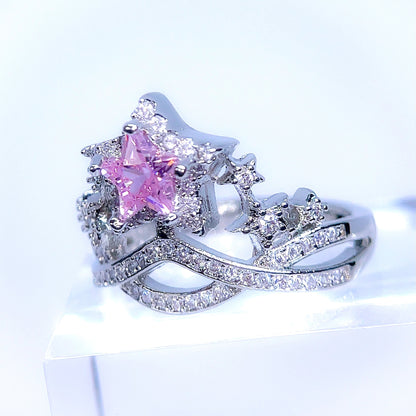 Stella - Gwiezdna tiara pierścionek