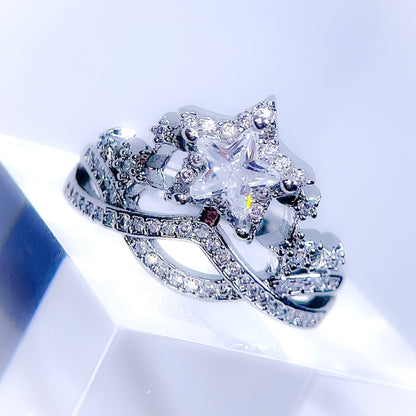Stella - Gwiezdna tiara pierścionek