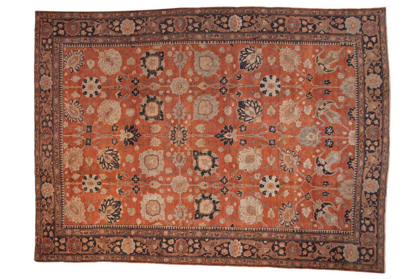 9x12.5 Vintage Tabriz Carpet