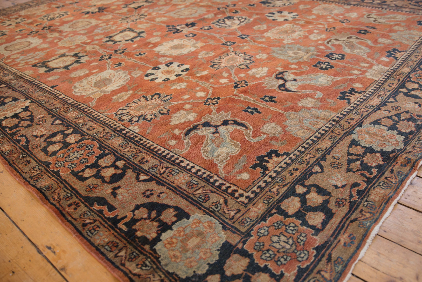 9x12.5 Vintage Tabriz Carpet