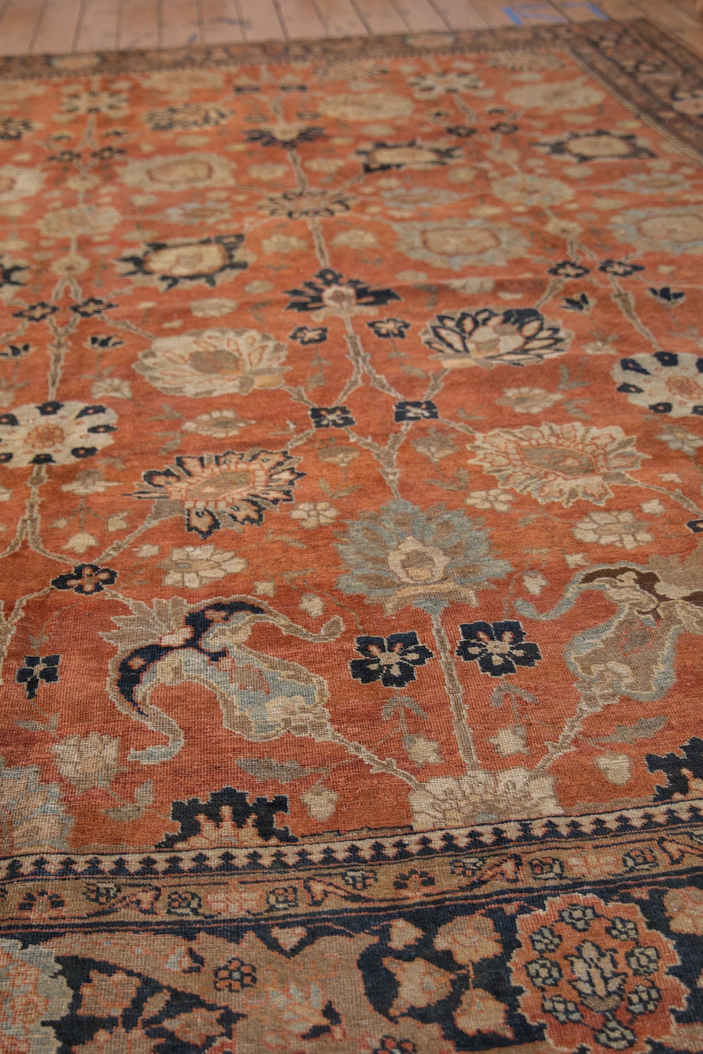 9x12.5 Vintage Tabriz Carpet
