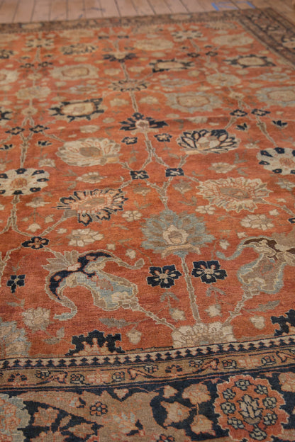 9x12.5 Vintage Tabriz Carpet