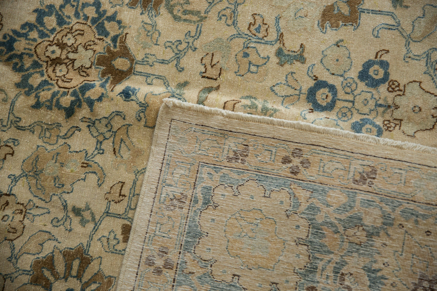 9x12 Vintage Distressed Tabriz Carpet