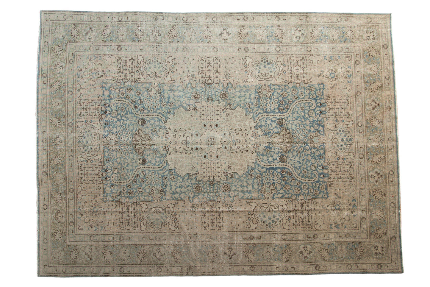 9x12.5 Vintage Distressed Tabriz Carpet