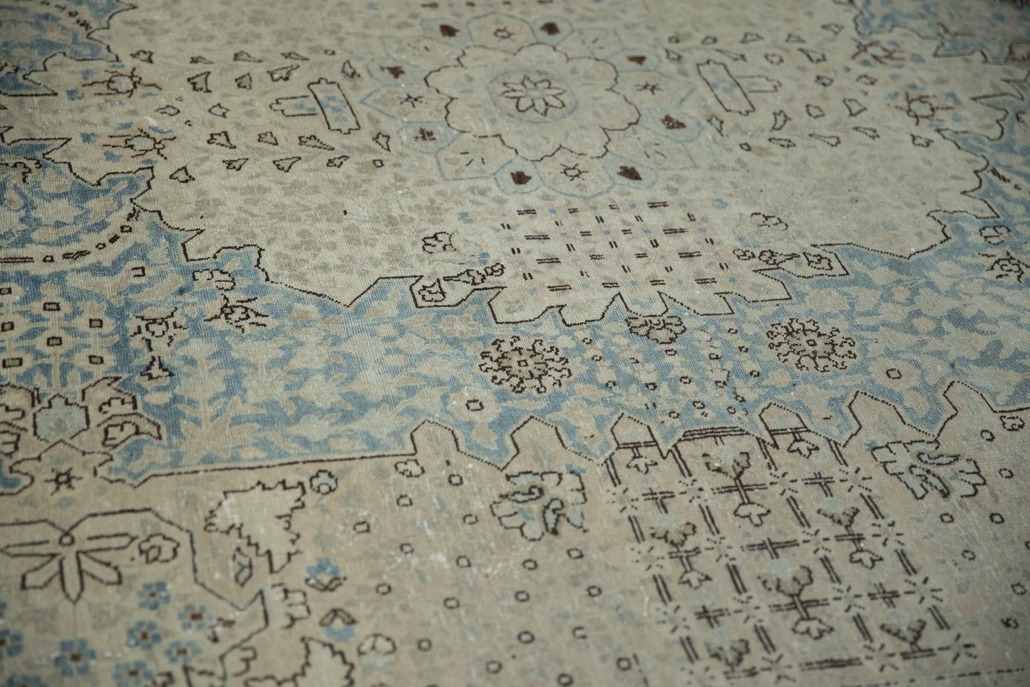 9x12.5 Vintage Distressed Tabriz Carpet