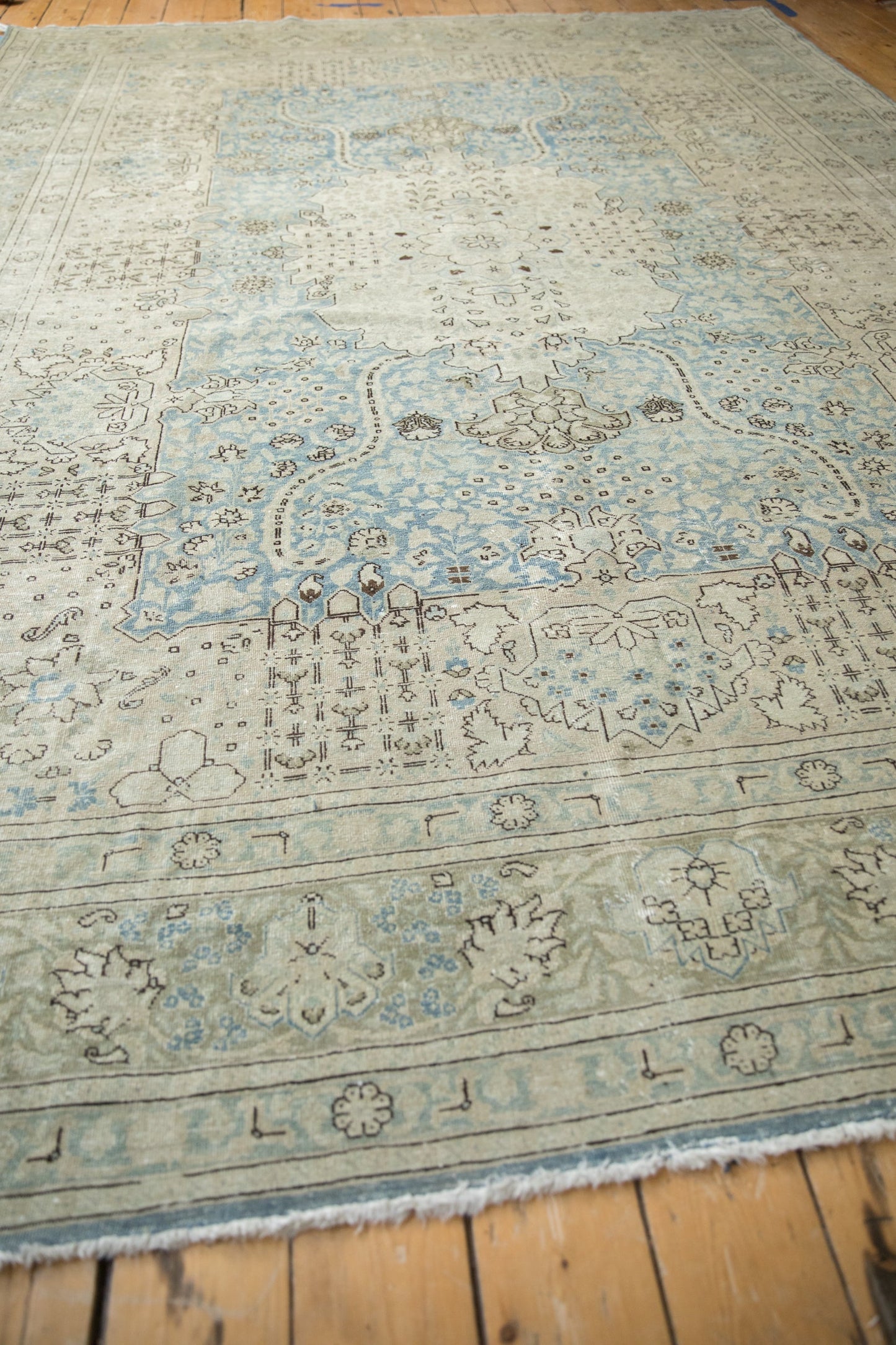 9x12.5 Vintage Distressed Tabriz Carpet