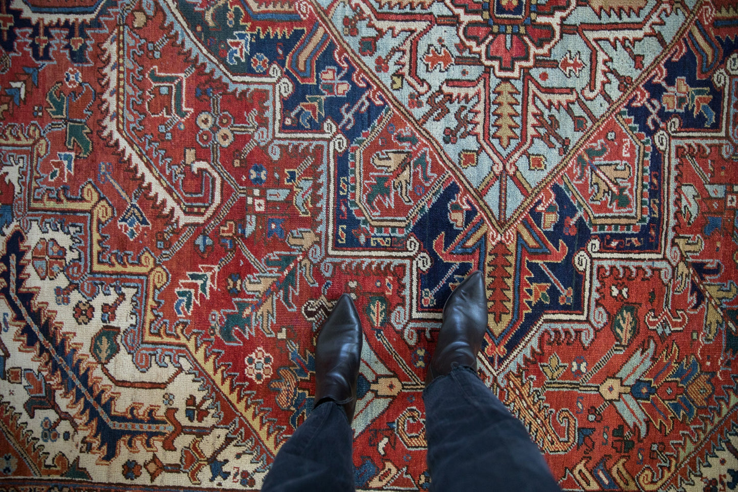 9.5x12 Vintage Heriz Carpet