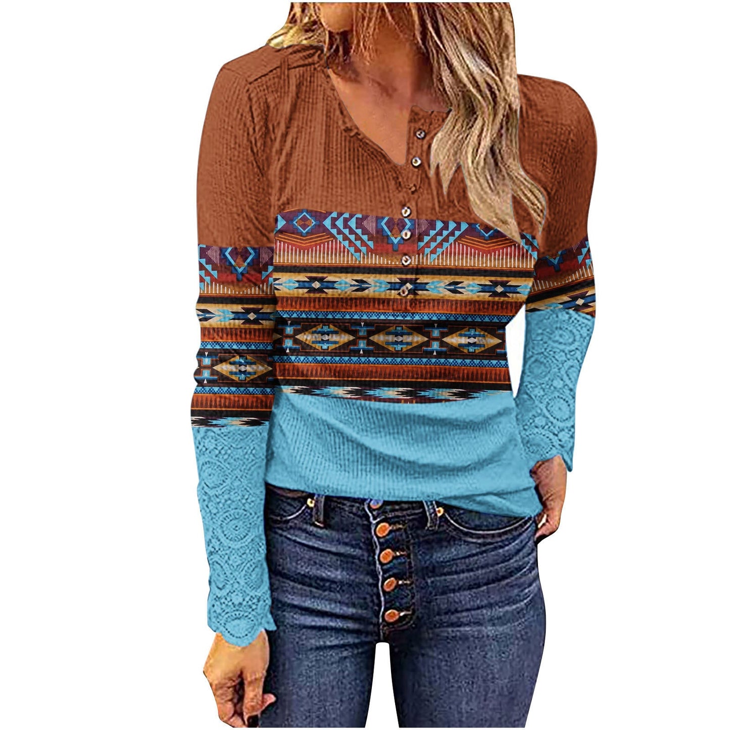 Desert Sunset Cowgirl Knit Top