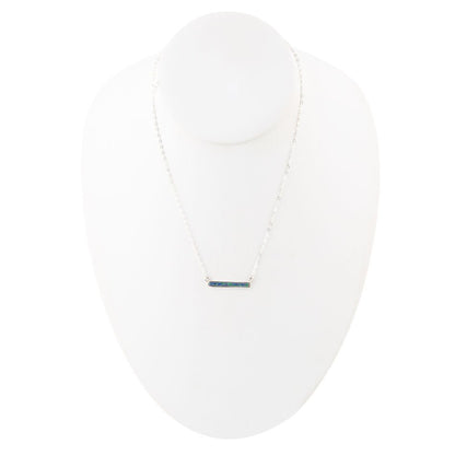 Dainty Azurite Bar Necklace
