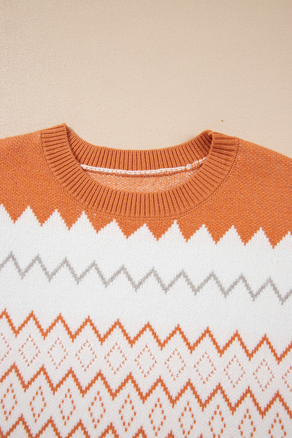 Daphne Zickzack Gestrickter Pullover Sweater