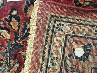 Persian Sarouk Rug 10x18, Palace Size Antique Persian Carpet, Wool, Red, Floral, Handmade Traditional Persian Rug, Extra Large Rug