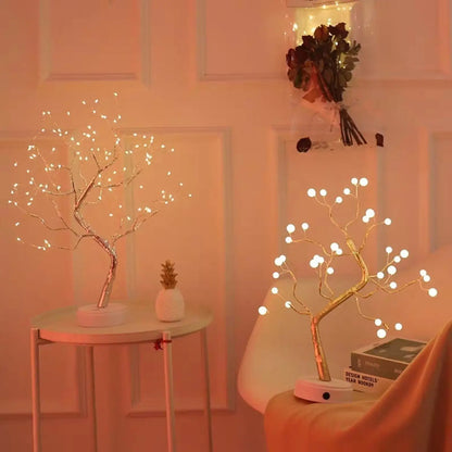 Dekorativa sovrumsträdljus med LED-koppartrådsdesign