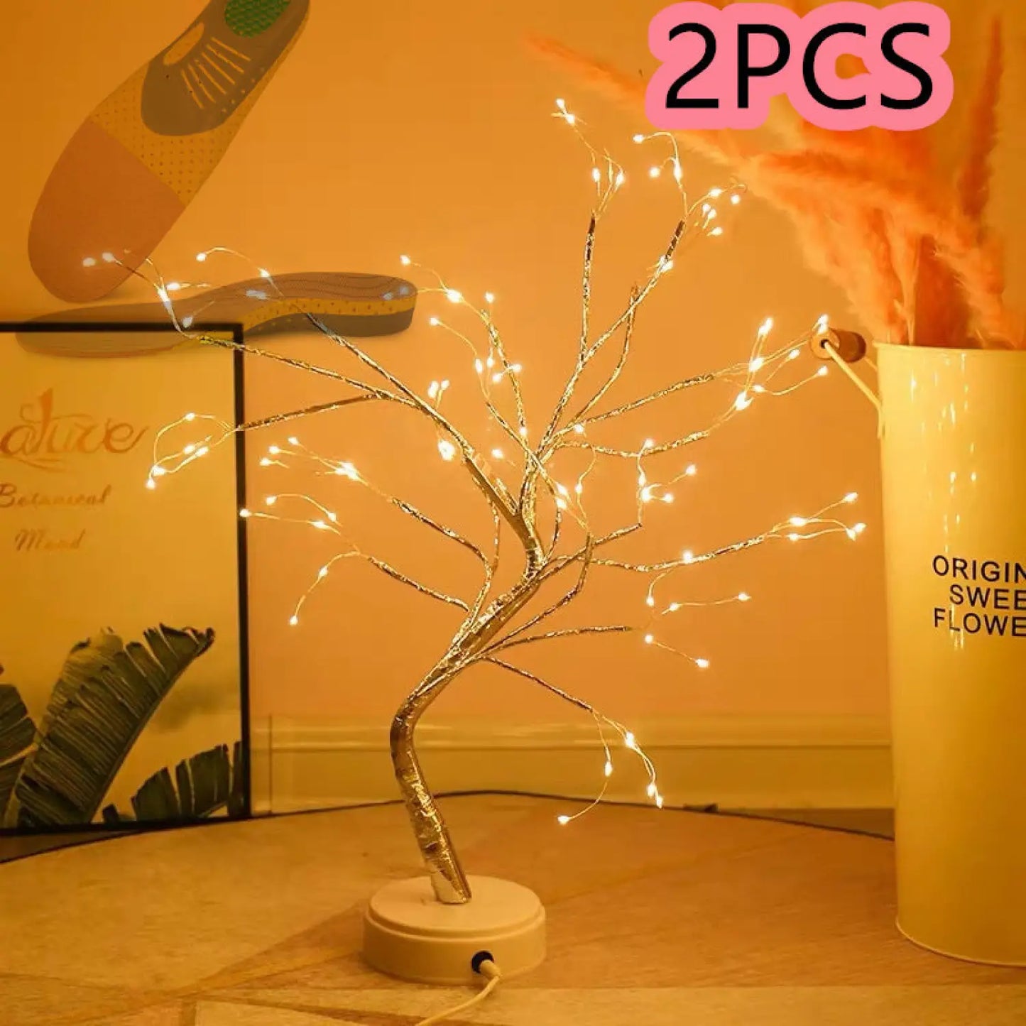 Dekorativa sovrumsträdljus med LED-koppartrådsdesign