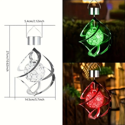 Decorative Solar Hanging Light with Spinner & Color-Changing LEDs