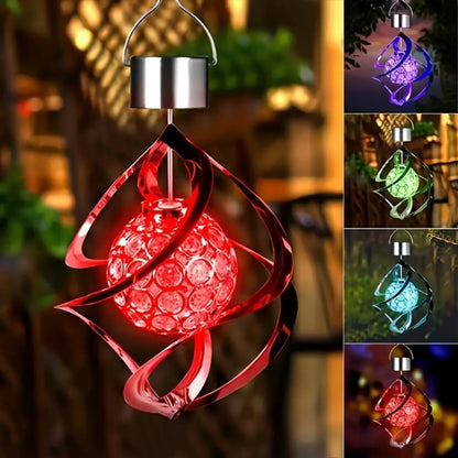 Decorative Solar Hanging Light with Spinner & Color-Changing LEDs