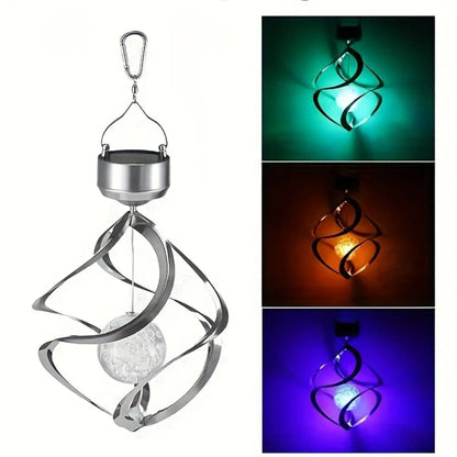 Decorative Solar Hanging Light with Spinner & Color-Changing LEDs