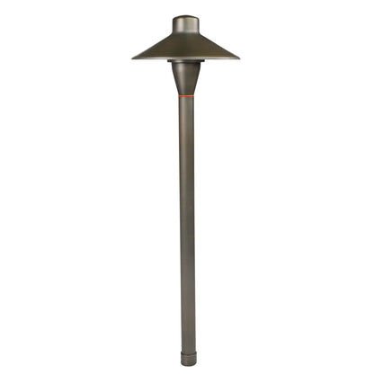 Mässing utomhus gångbelysning med flat hatt, G4-sockel och 72" ledningskabel